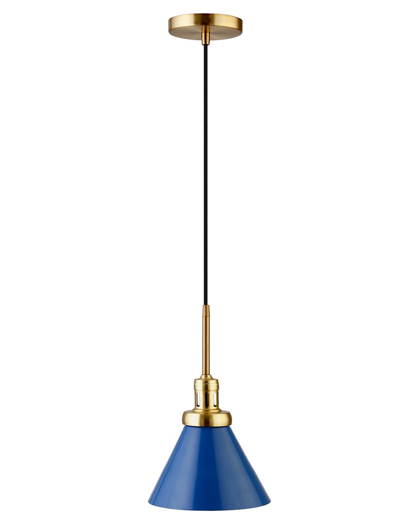 Abraham + Ivy Zeno Pendant With Metal Shade In Blue