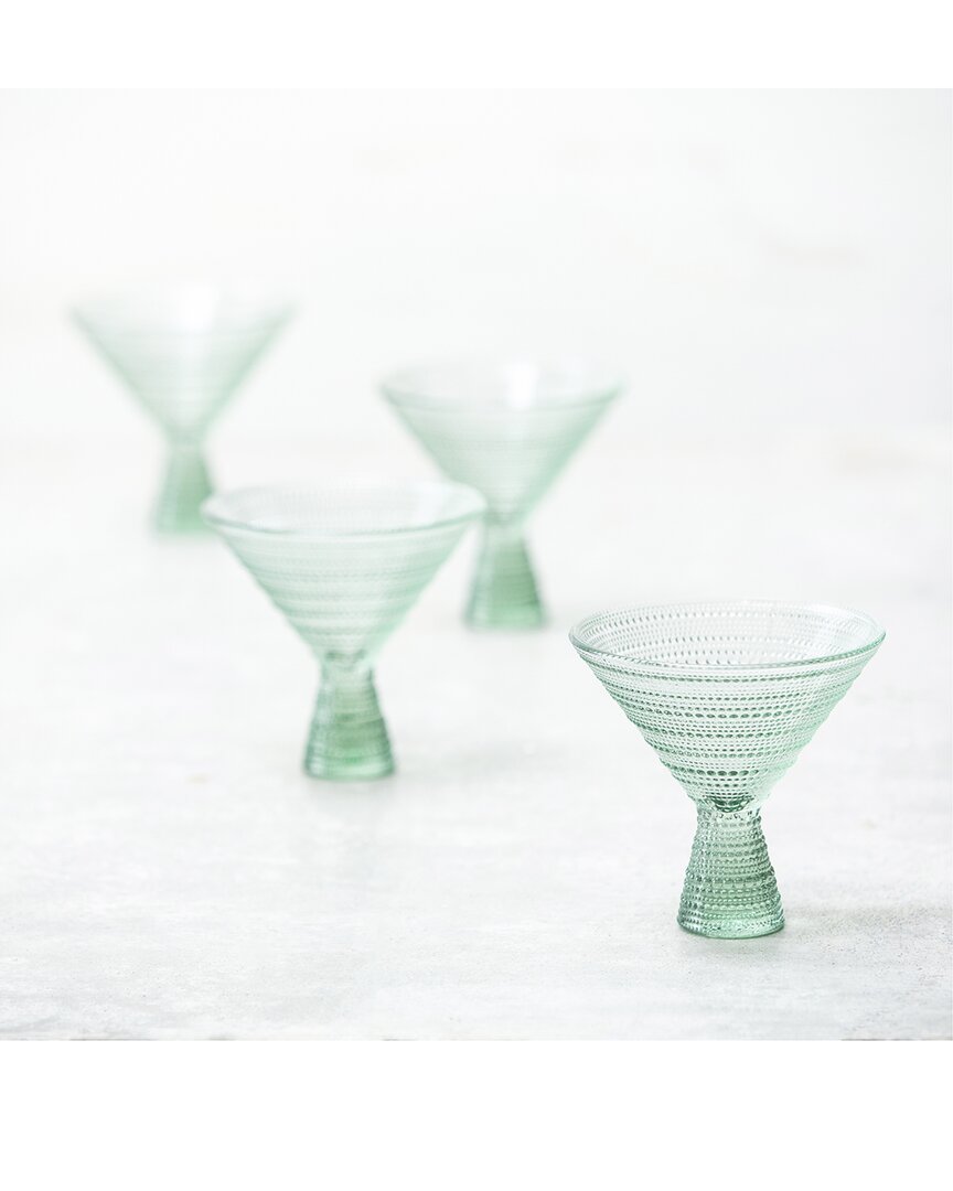 Fortessa Set Of 4 Jupiter Glass Sage Martini Glasses