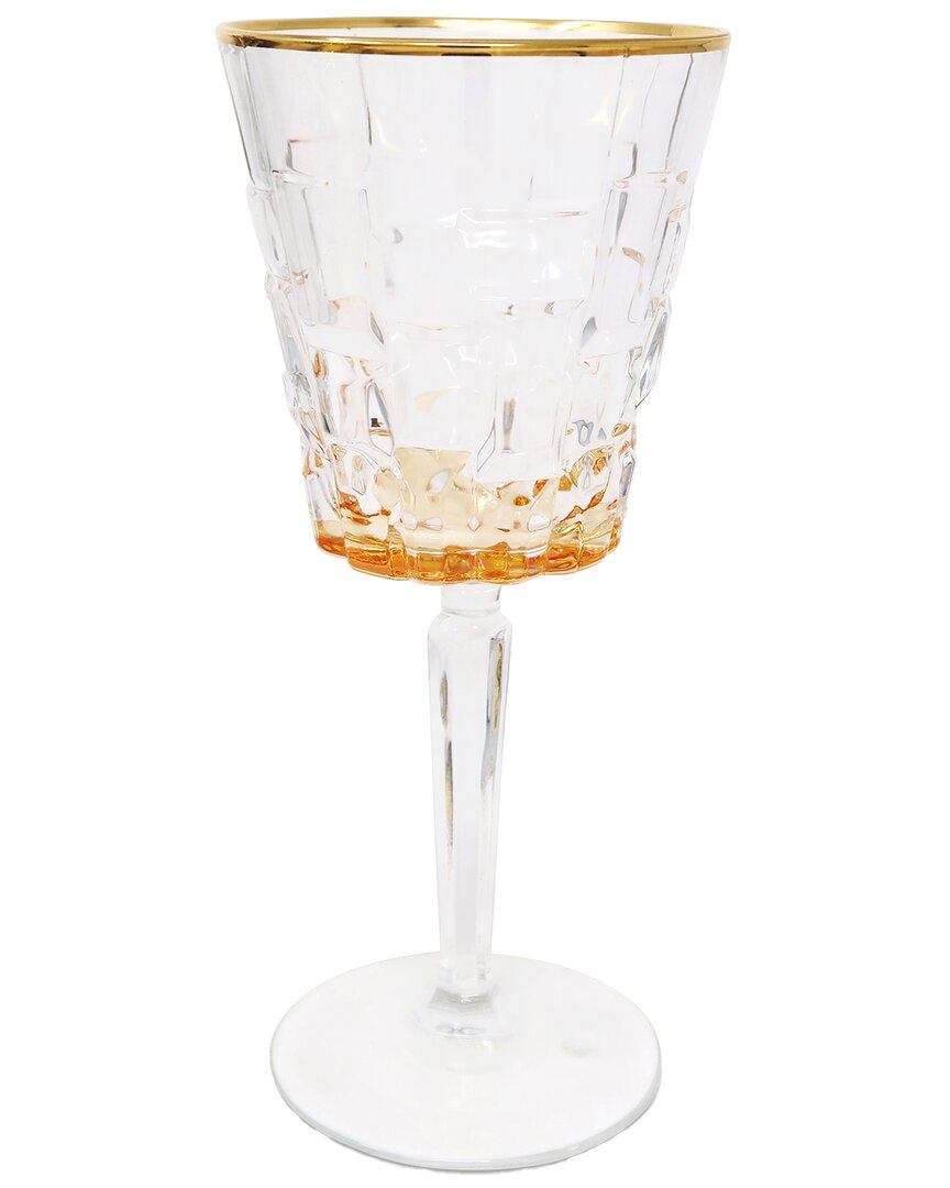 Vivience Set Of 6 Water Glasses With Bottom & Rim Detail