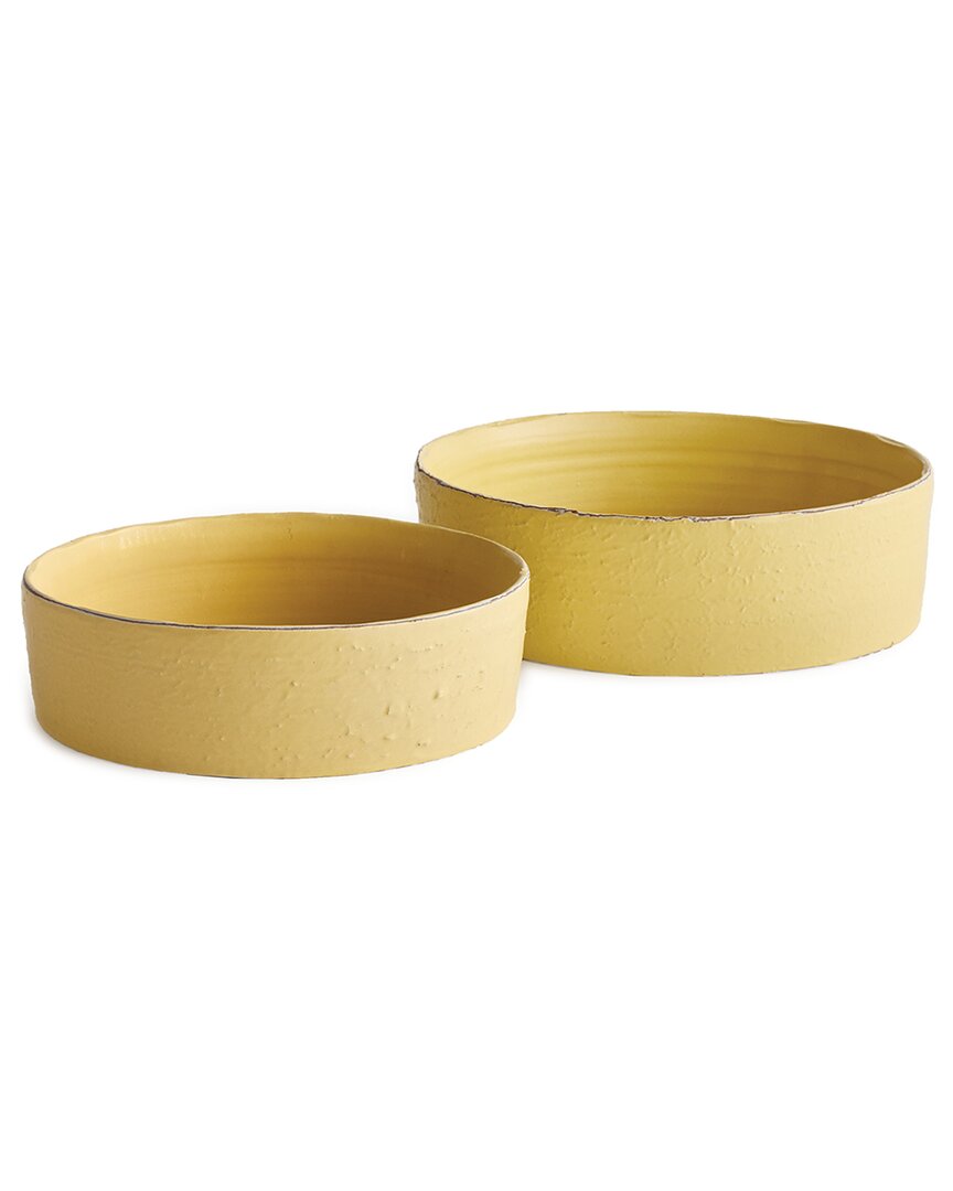 Napa Home & Garden Set Of 2 Studio Decorative Low Bowls In Yellow