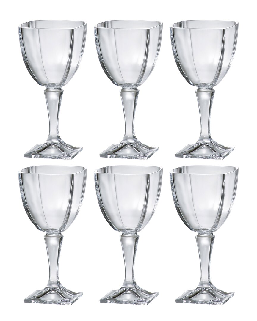 Barski Set Of 6 Crystal Wine Goblets