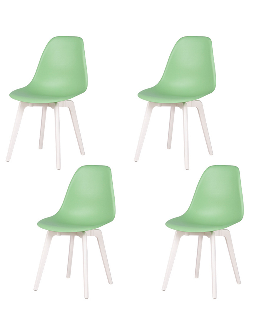 Toppy Lagoon Set Of 4  Heron Dining Chairs In Green