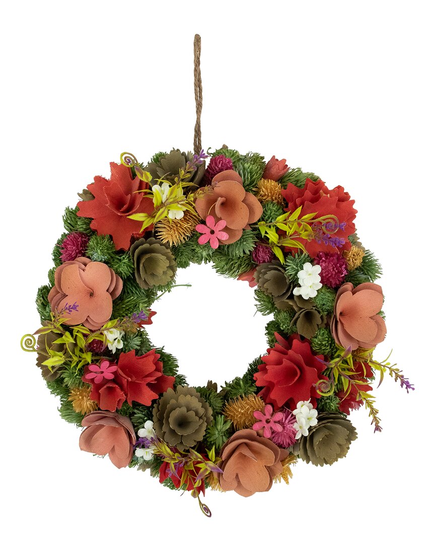 NORTHLIGHT NORTHLIGHT MIXED FLORAL ARTIFICIAL SPRING WREATH