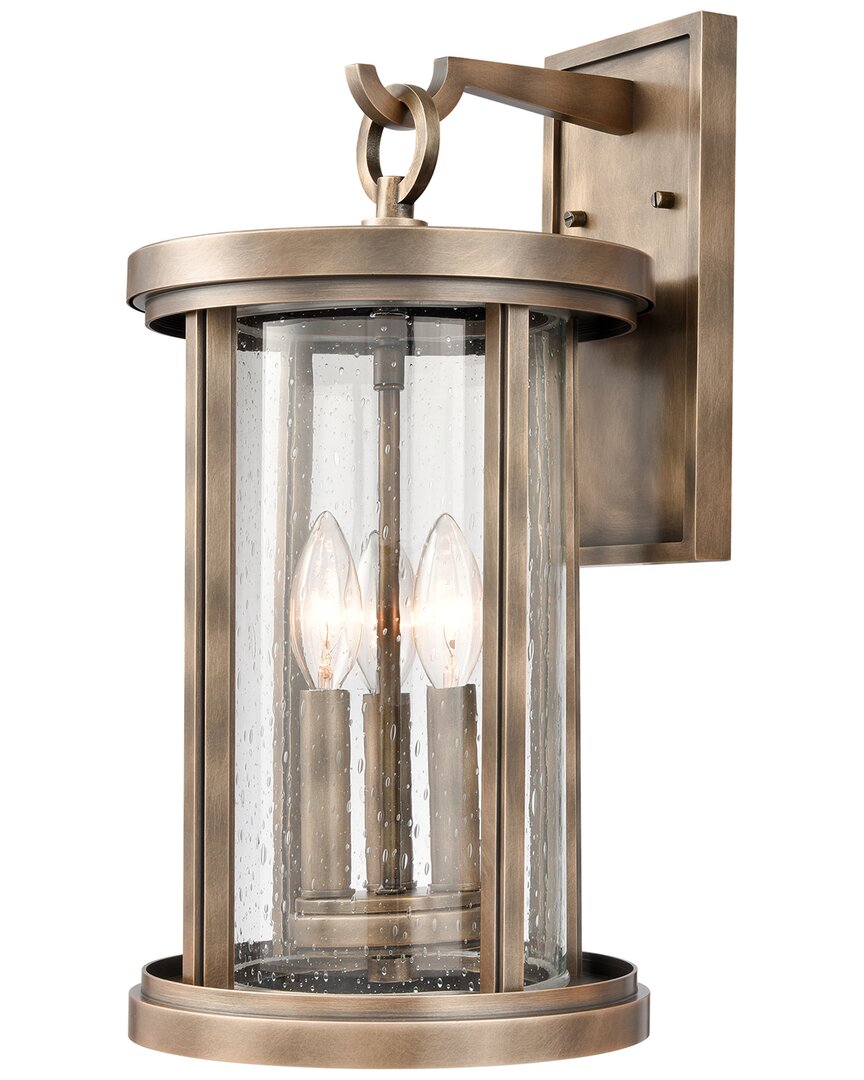 Artistic Home & Lighting Brison 18in High 3-light Outdoor Sconce In Gold