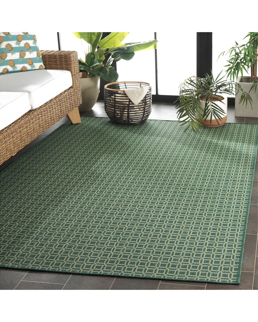 Safavieh Terrace Kinsa Power-loomed Indoor/outdoor Rug In Green