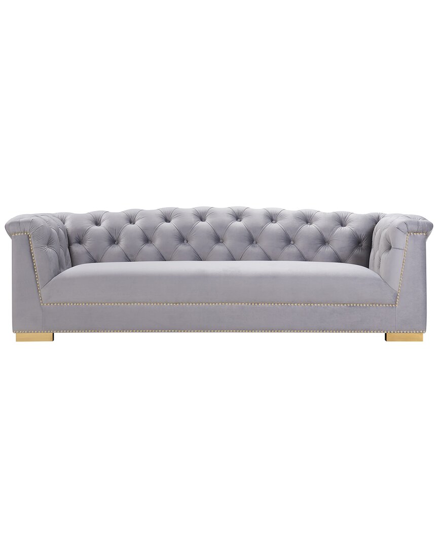 Tov Furniture Farah Velvet Sofa In Grey