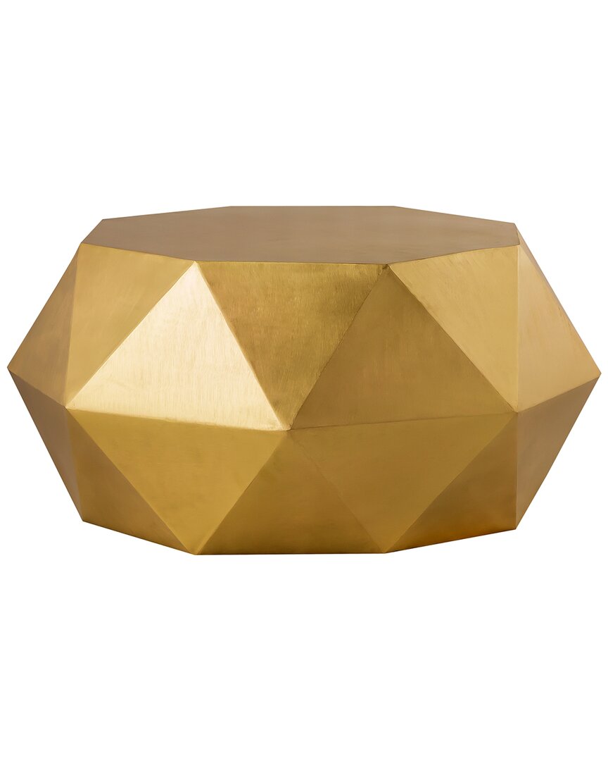 Pasargad Home Kronos Diamond Shape Brass Finish Iron Coffee Table