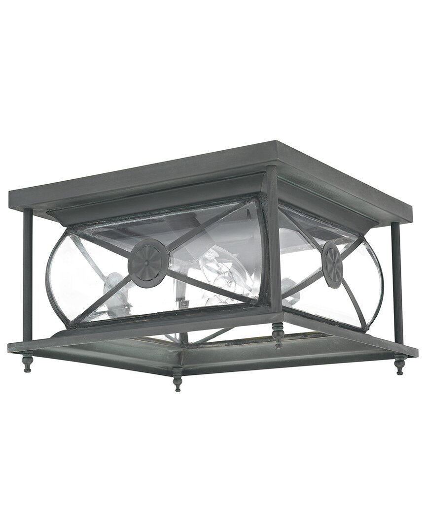 Livex Lighting Providence 2-light Charcoal Outdoor Ceiling Mount In Animal Print