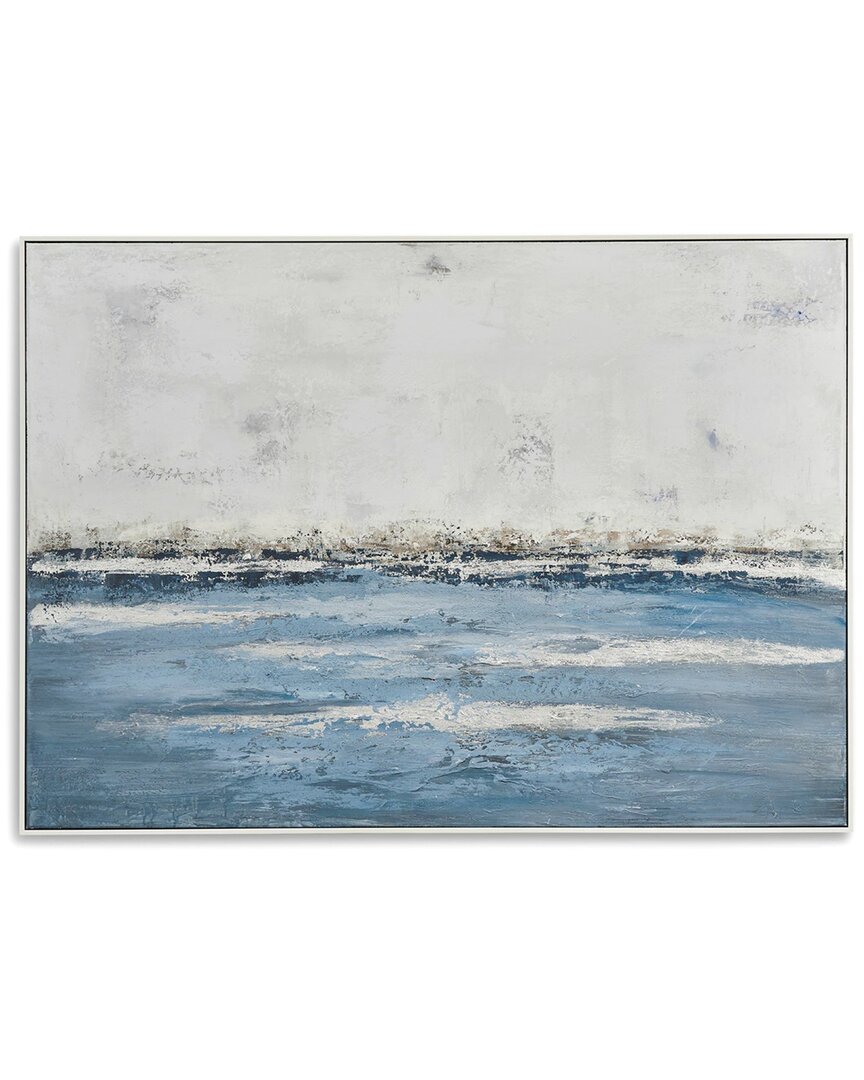 Bassett Mirror Soft Waves Framed Canvas In Blue