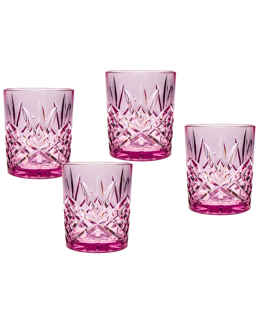 Shop Godinger Dublin Acrylic Lilac Double Old Fashion Glasses (set Of 4) In Purple