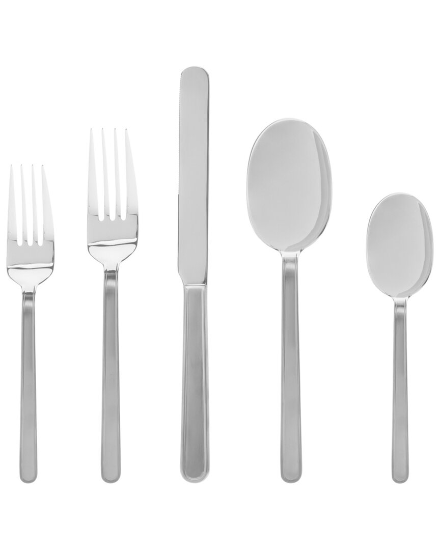 Godinger Rail Satin Fade 18/10 Stainless Steel 20pc Flatware Set In Silver