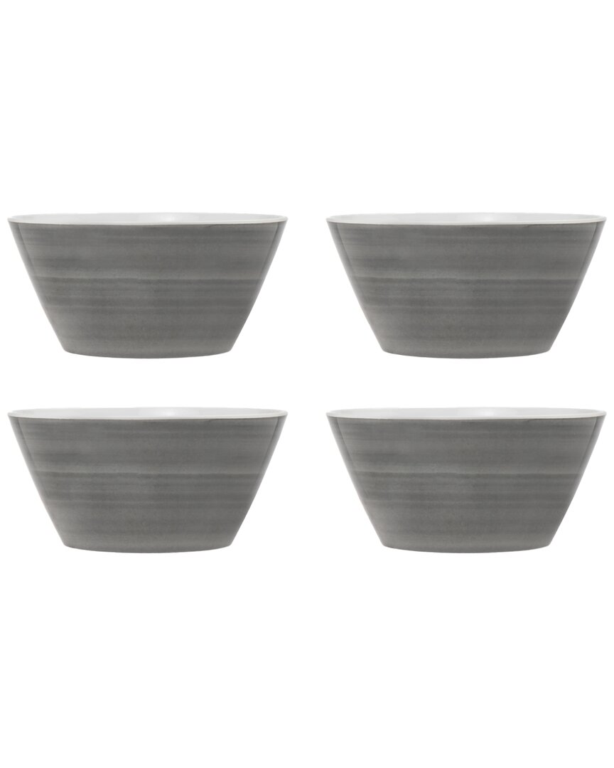 Godinger Dnu Unprofitable  Swirl Melamine Cereal Bowls (set Of 4) In Grey