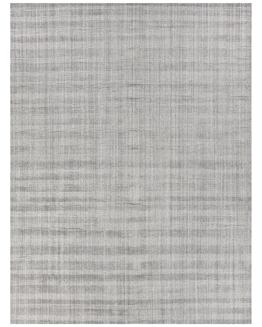 Exquisite Rugs Robin Stripe Hand-loomed New Zealand Wool & Bamboo Silk Area Rug In Gray