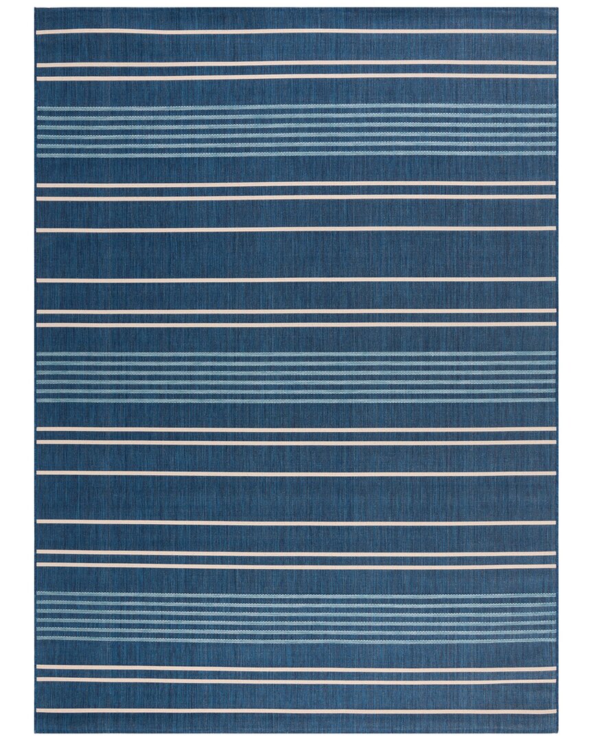 Safavieh Dnu  Courtyard Polypropylene & Polyester Rug In Blue