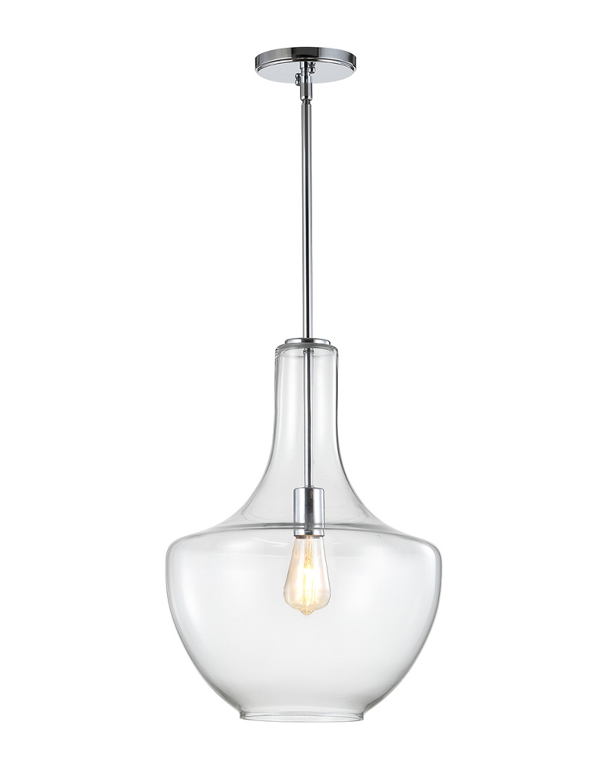 Jonathan Y Watts 13.25in Glass Metal Led Pendant