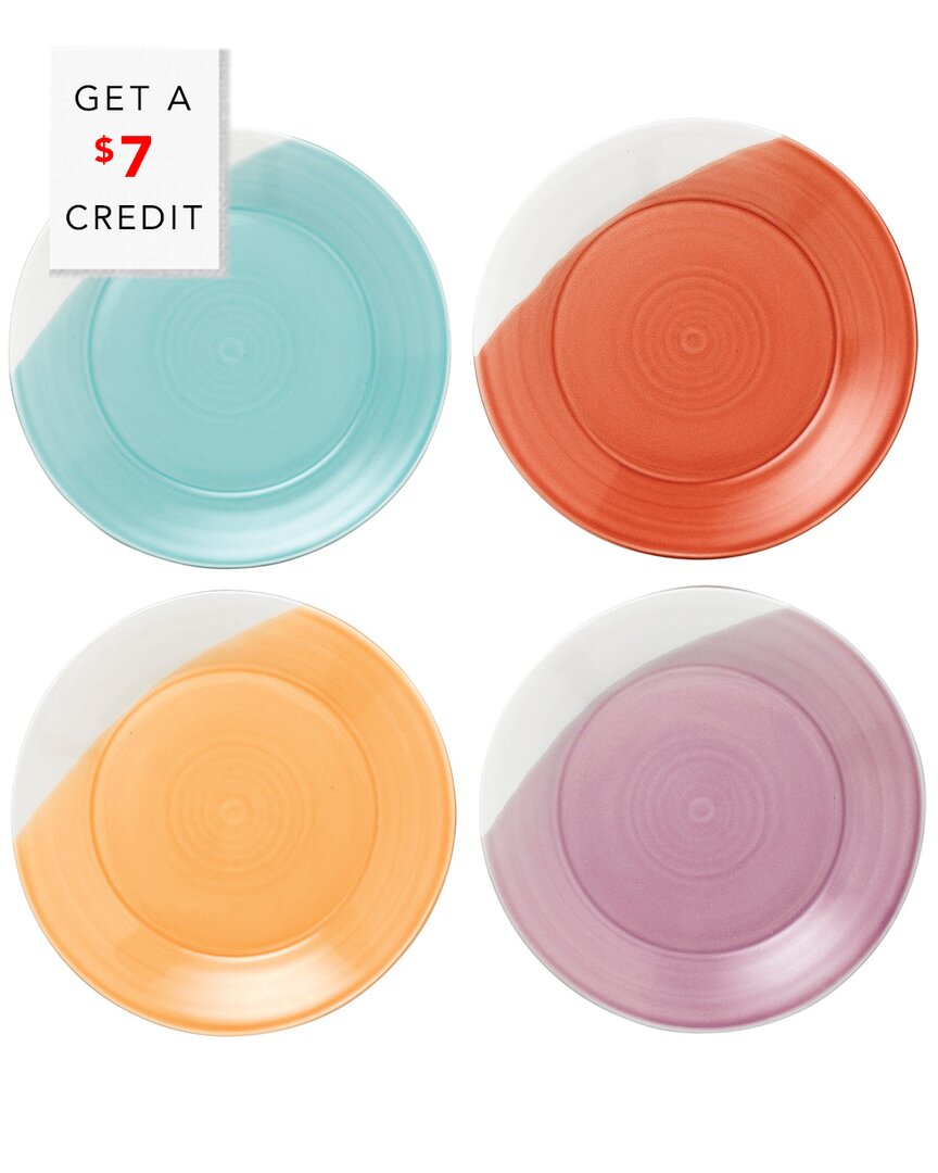 Royal Doulton 1815 Bright Colours Porcelain Dinner Plates Set Of Four 28cm In Multi