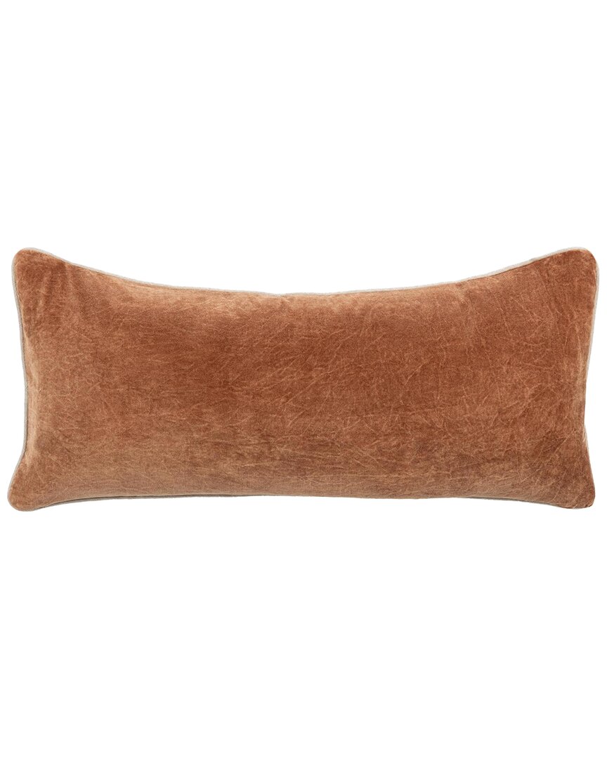 Classic Home Overdyed & Stonewashed Reversible Heirloom Velvet Throw Pillow In Brown