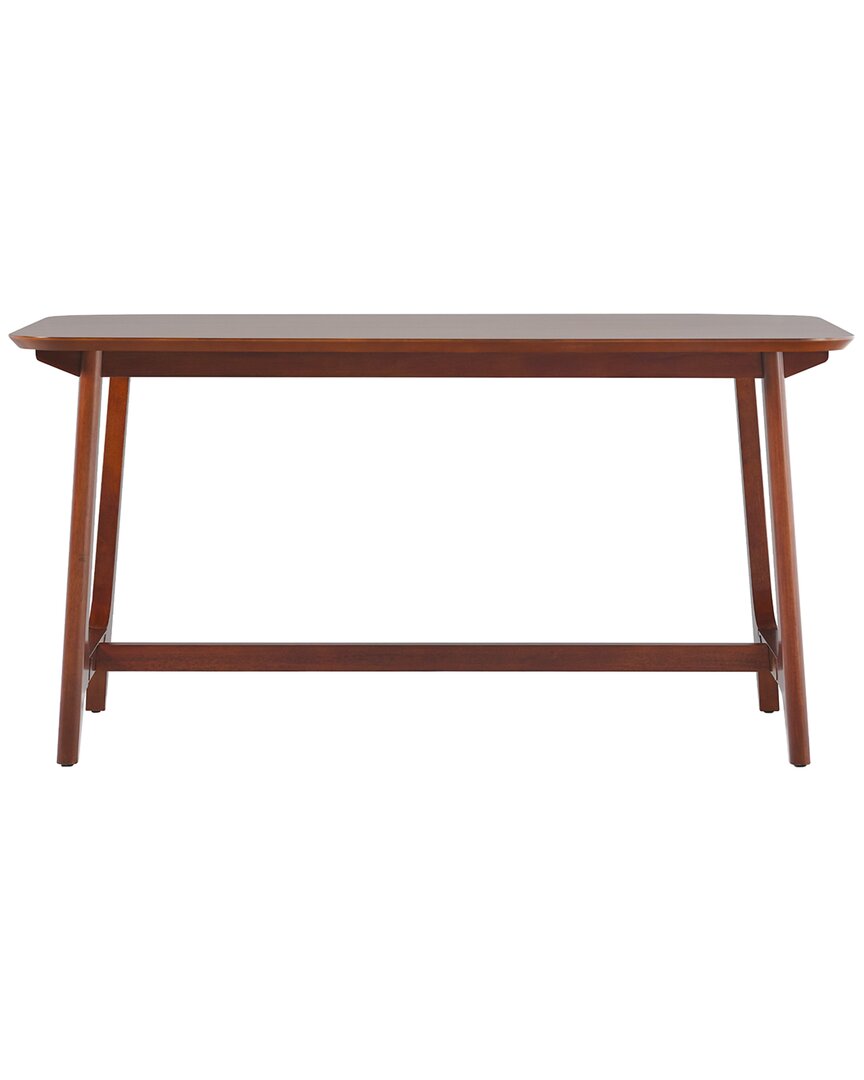 Walker Edison 60in Mid-century Dining Table With Trestle Base In Brown