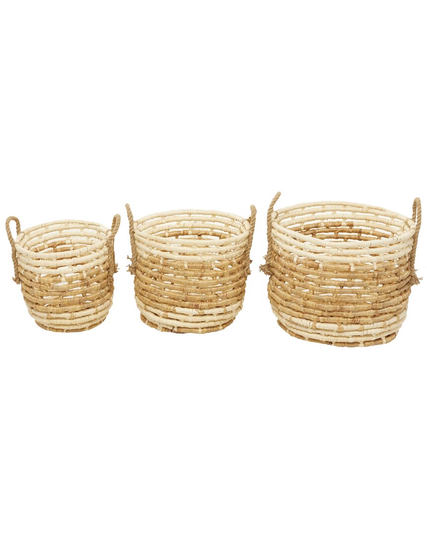 Peyton Lane Set Of 3 Beige Sea Grass Storage Bask