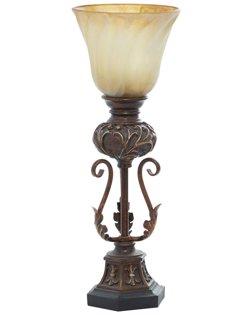 Peyton Lane Mediterranean Metal Brown Table Lamp