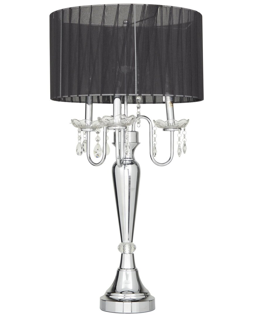 Peyton Lane Glam Metal Black Table Lamp