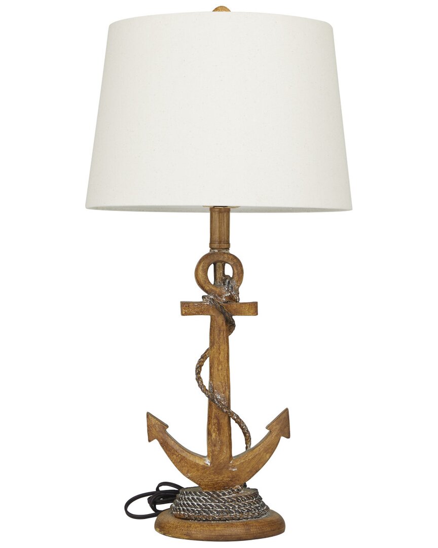 Peyton Lane Nautical Polystone Brown Table Lamp