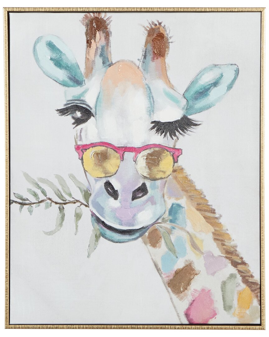 Cosmoliving By Cosmopolitan Metal Eclectic Giraffe Framed Wall Art
