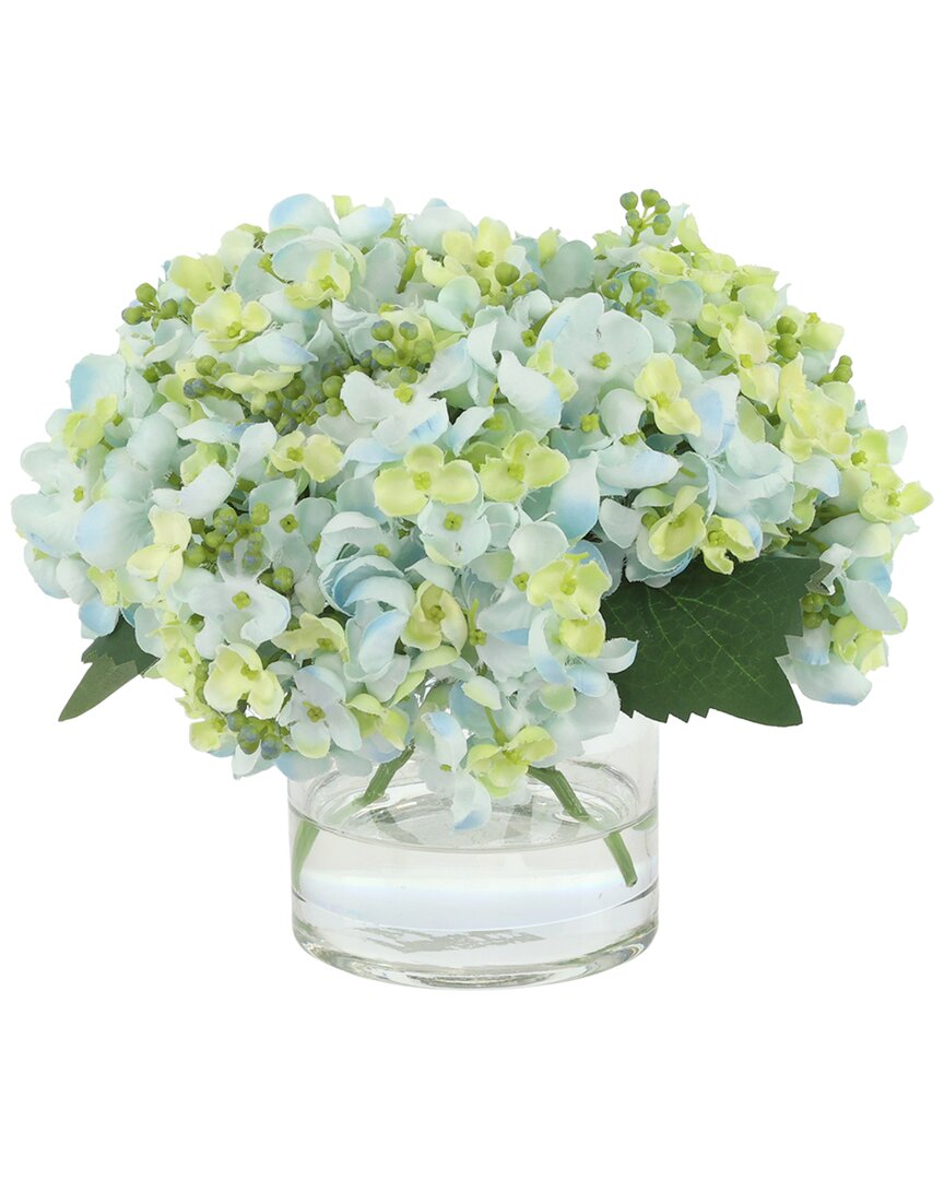 Creative Displays Hydrangeas Arranged In Glass Vase In Green