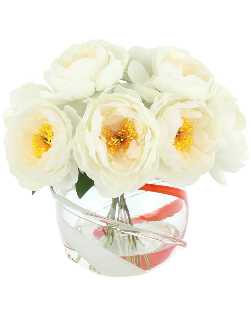 Creative Displays Peony Arranged In A Glass Vase In Multi