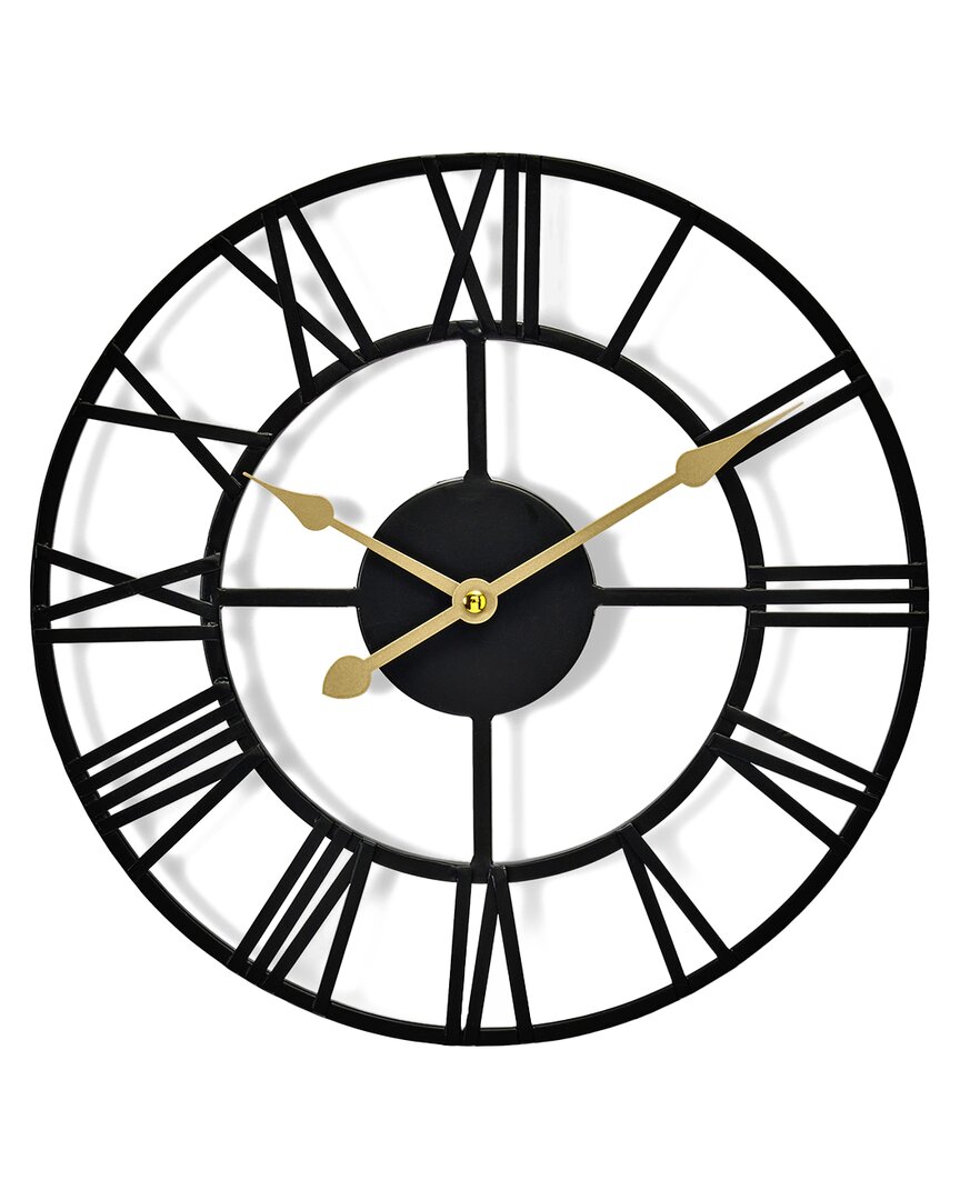 Sorbus 12in Metal Decorative Wall Clock In Black