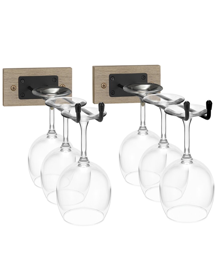Sorbus Wall Mounted Wine Glass Stemware Rack Set