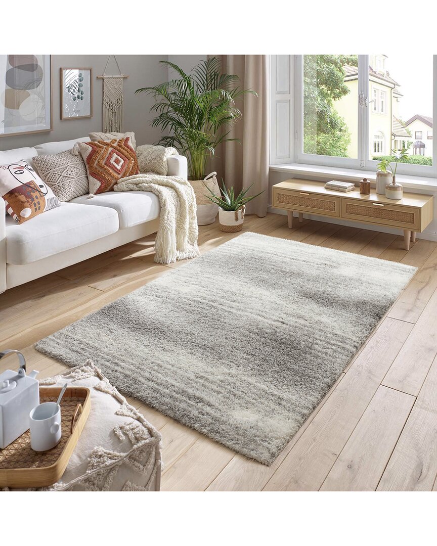Pasargad Home Shag Turkish Modern Area Rug In Gray