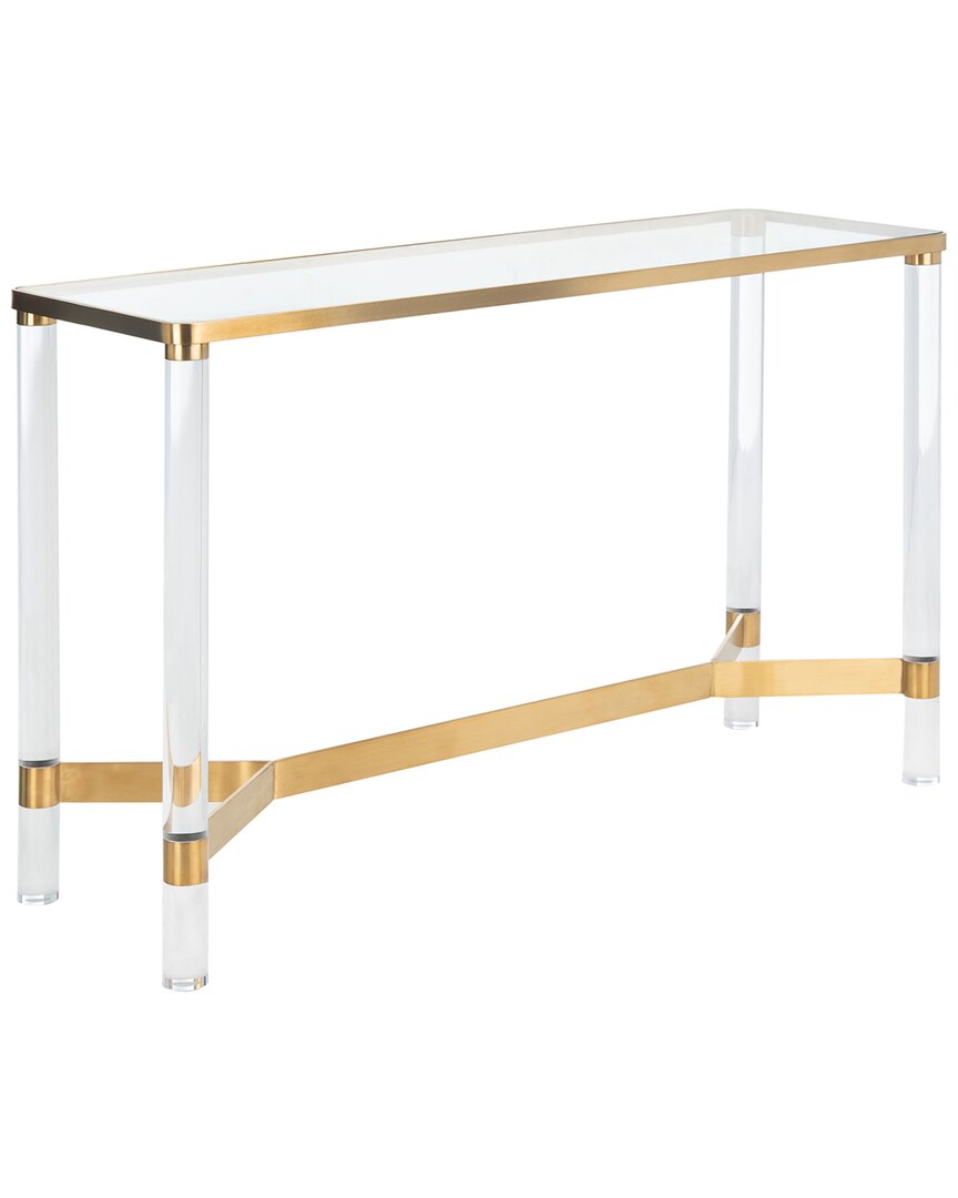 Safavieh Couture Suzanna Acrylic Console Table In Brass