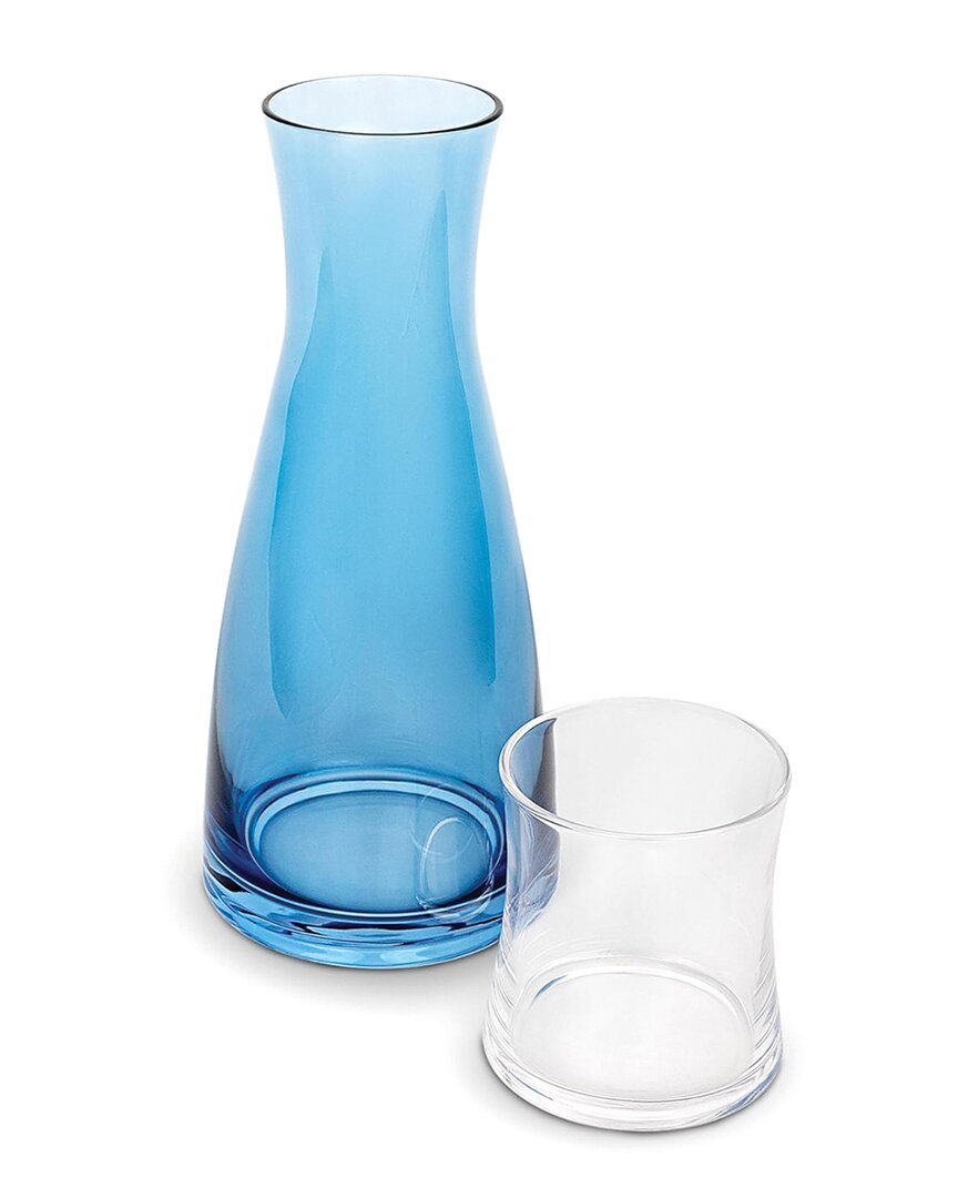 American Atelier Bedside Carafe With Clear Tumbler 2pc Set In Blue