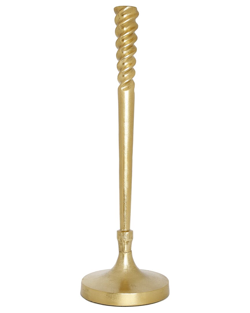 Shop Alice Pazkus Medium Spiral Geometric Candletick In Gold
