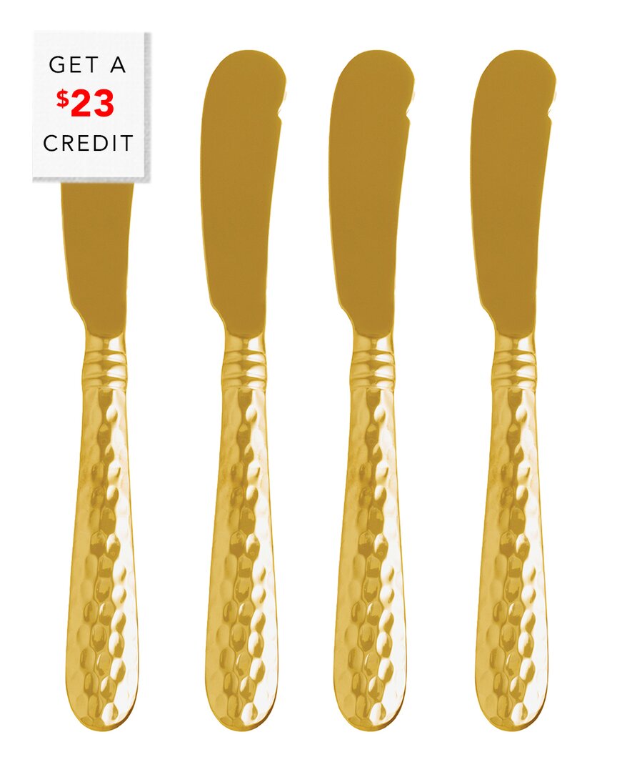 Vietri Martellato Gold Set Of 4 Spreaders In Gold