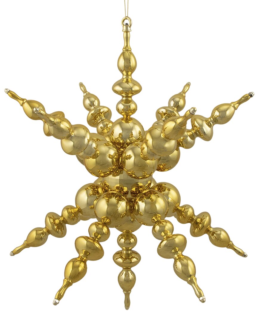 Northlight 24in Shiny Gold 3d Sunburst Snowflake Commercial Christmas Ornament