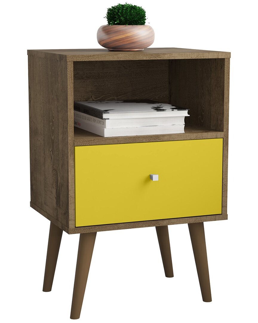Manhattan Comfort Liberty Nightstand 1.0 In Grey
