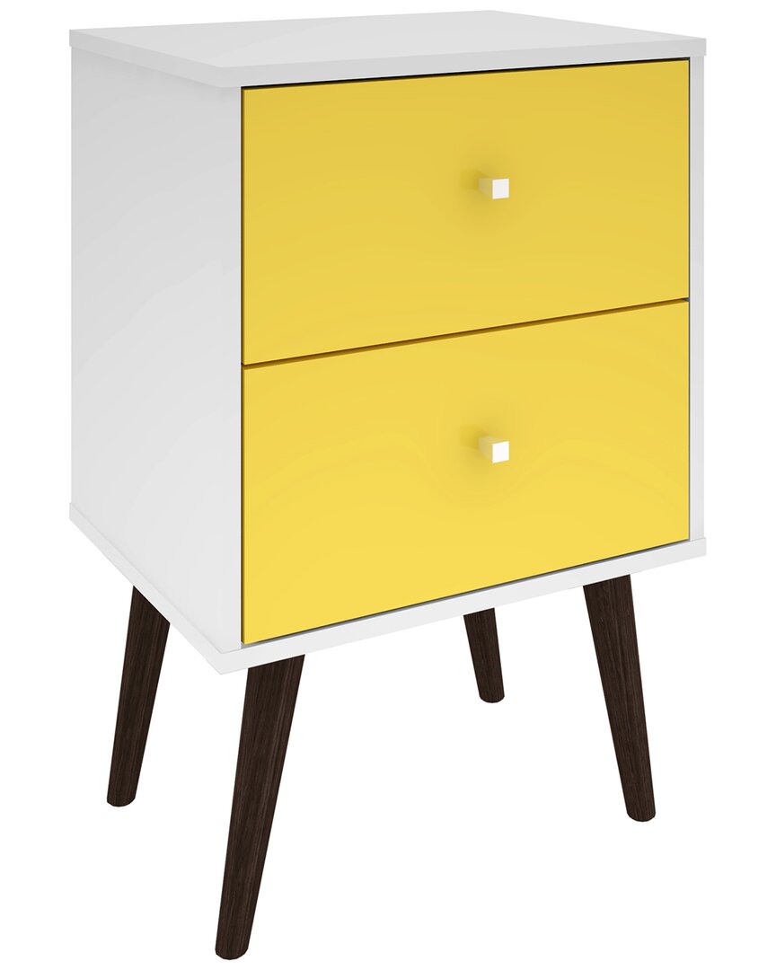 Manhattan Comfort Liberty Nightstand 2.0 In White