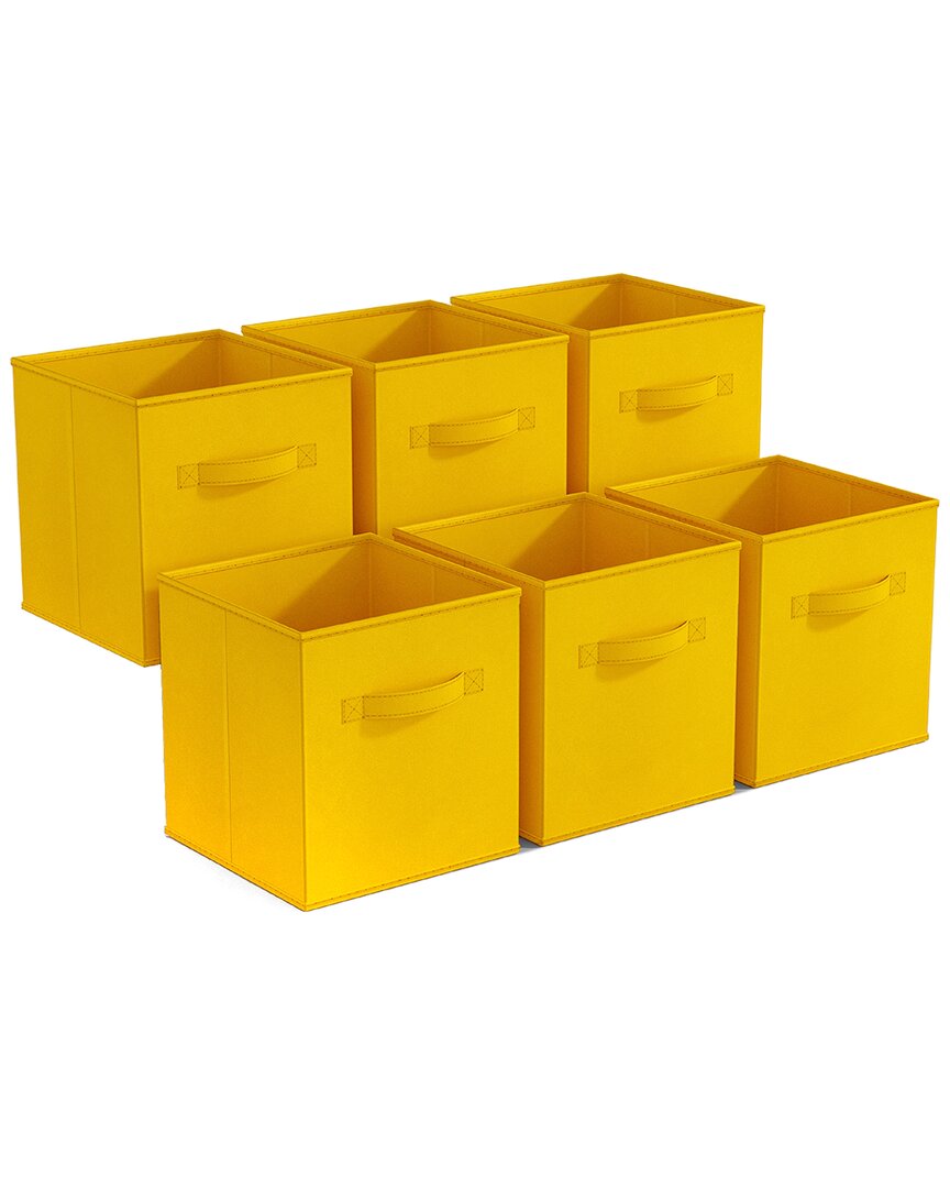 Sorbus 6 Pack 11in Foldable Storage Cubes In Yellow