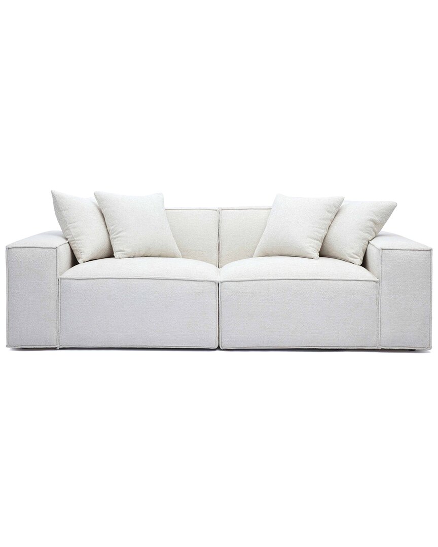 Tov Furniture Mindy Chenille Basketweave Modular Loveseat