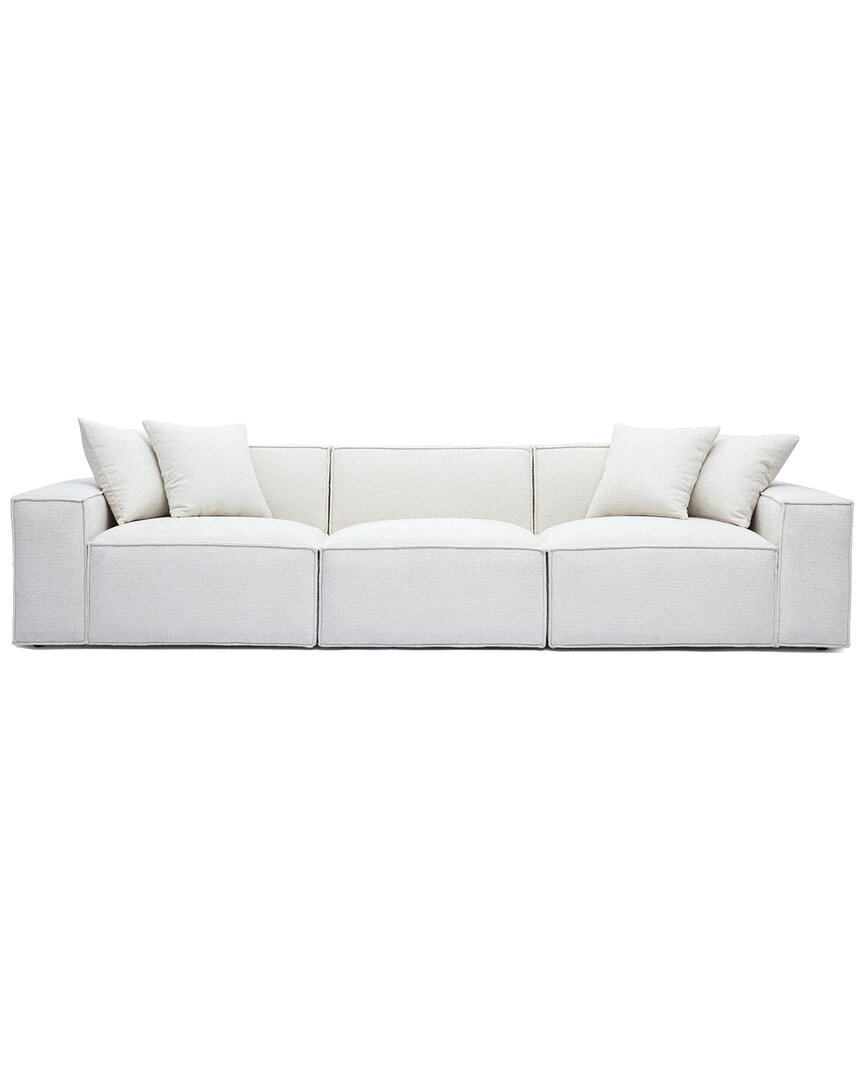 Tov Furniture Mindy Chenille Basketweave Modular Loveseat