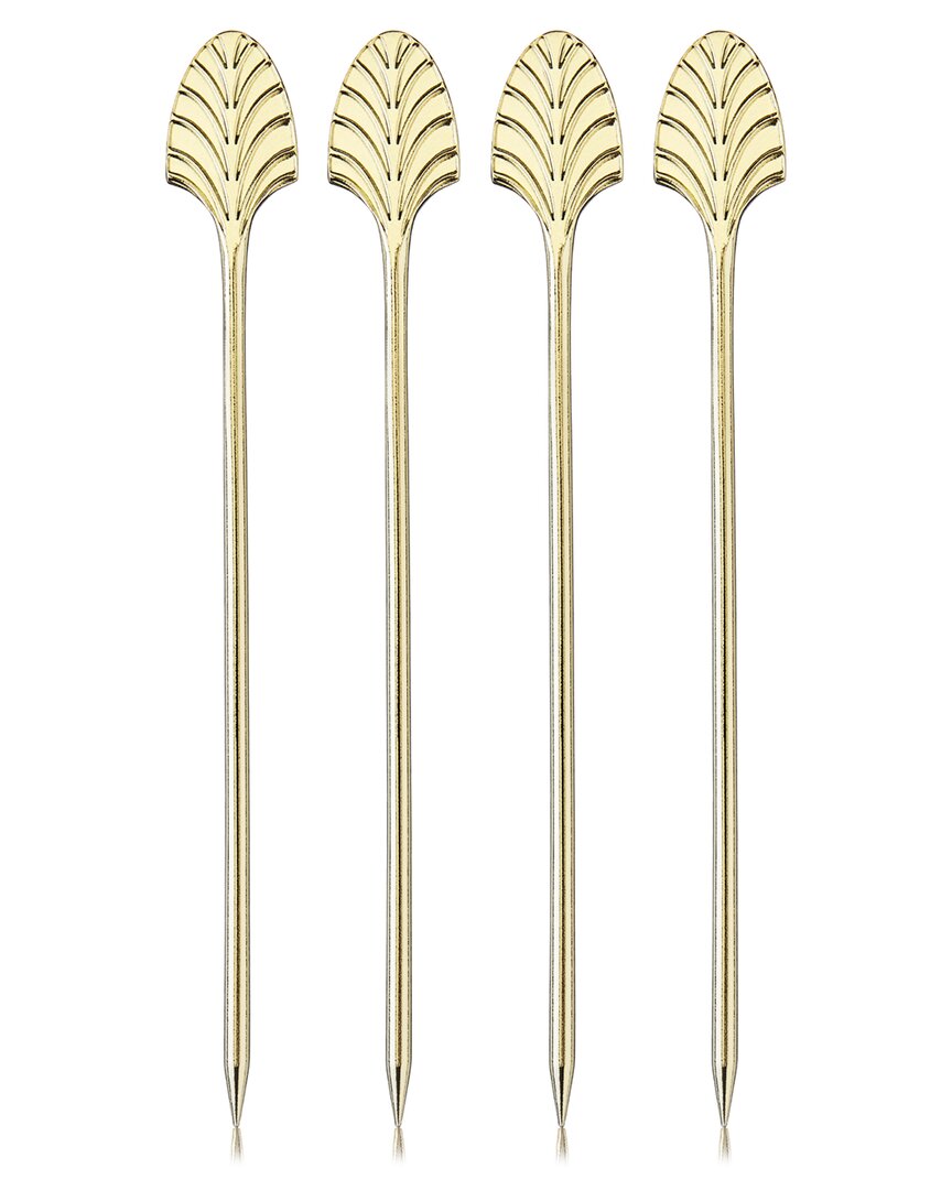 Viski Set Of 4 Art Deco Cocktail Picks