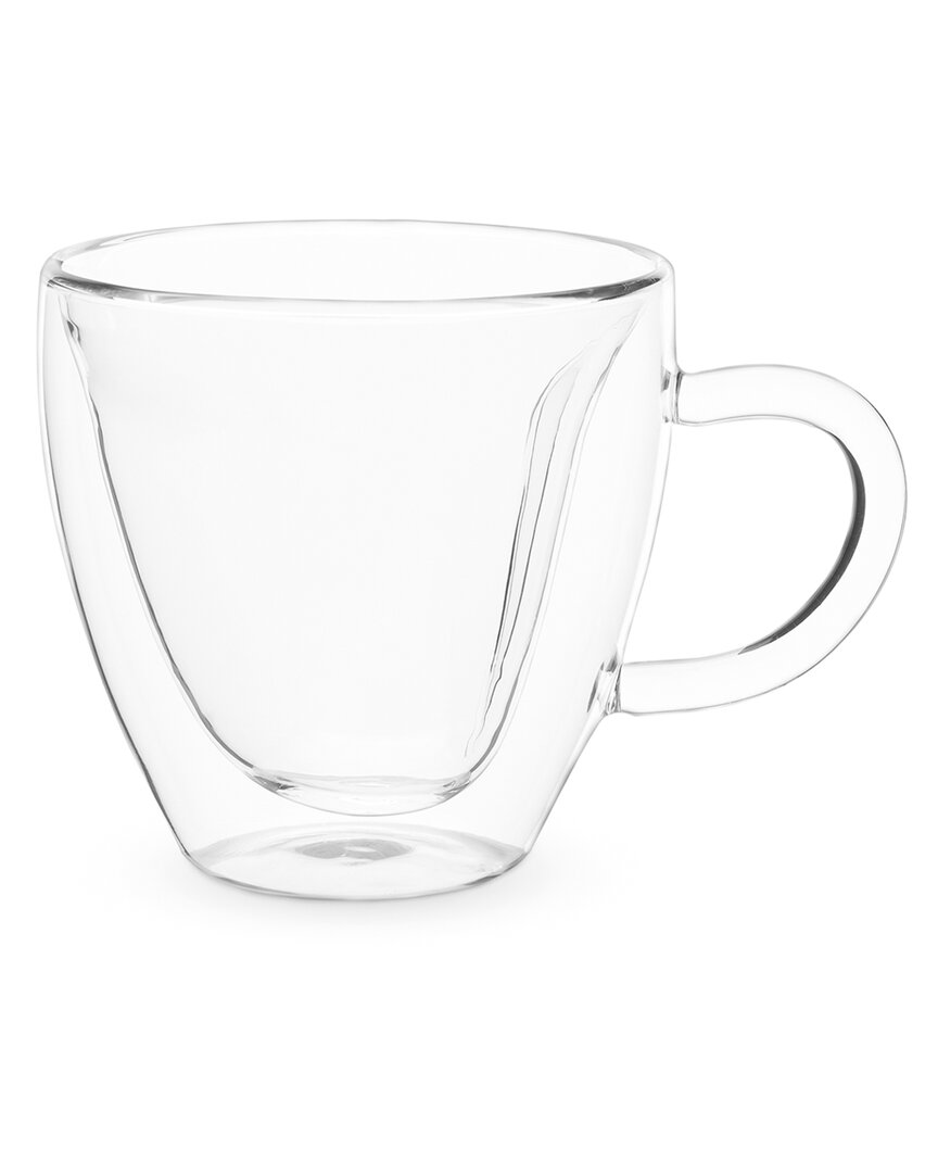 Pinky Up Kendall: Heart Double Walled Glass Tea Mug In Transparent
