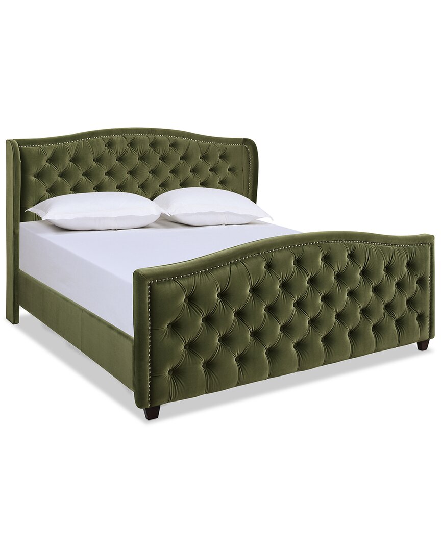 Shop Jennifer Taylor Home Marcella Upholstered Shelter Headboard Bed Set In Green