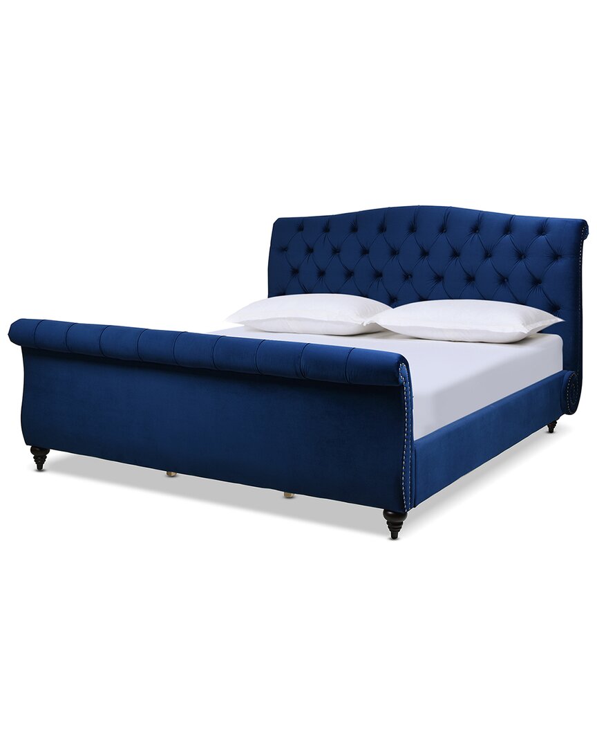 Jennifer Taylor Home Nautlius King Bed Frame With Headboard & Footboard In Blue