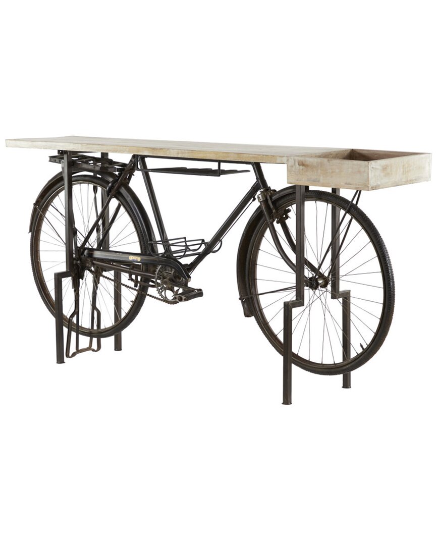 Peyton Lane Discontinued Discontinued Rustic Mango Wood Console Table In Black