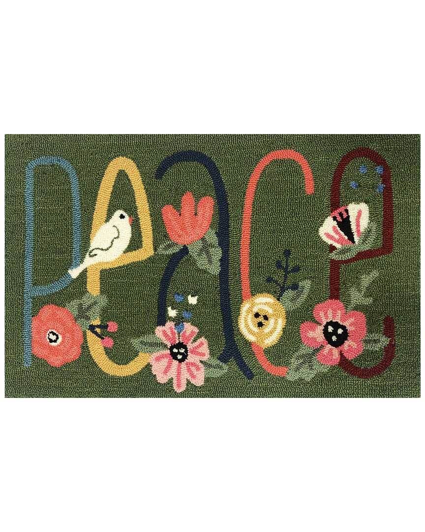 The Rug Market Peace Indoor/outdoor Doormat In Green