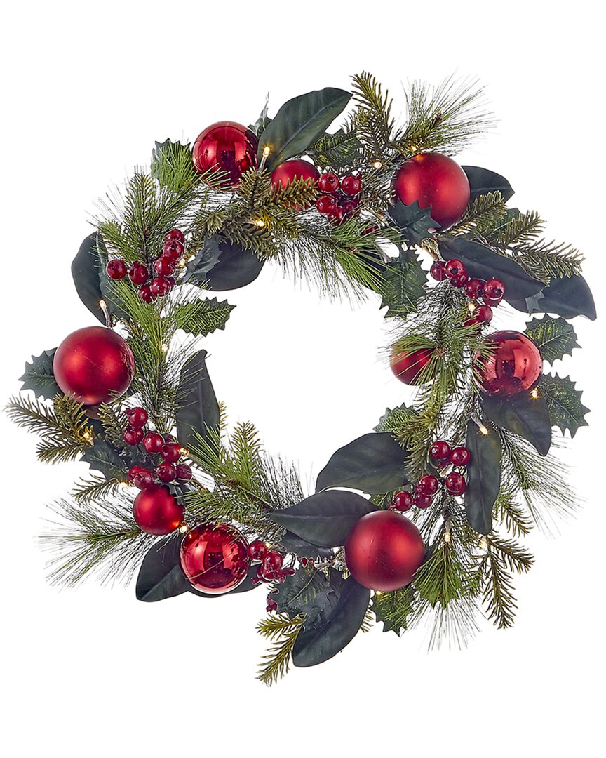 Kurt Adler 12-inch Natural Brown Star Treetop With Berries In Green