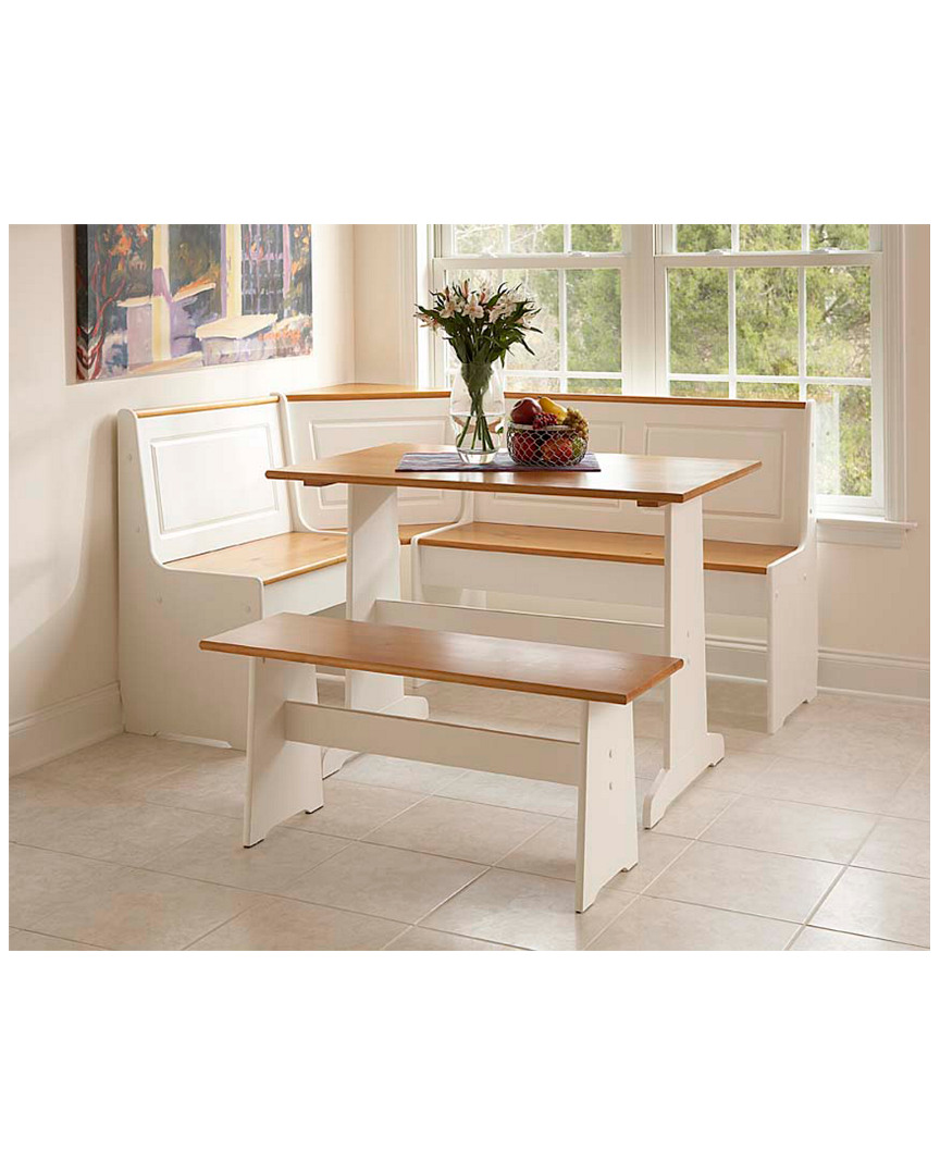 Linon Furniture Linon Nooks Corner Nook, Table & Bench